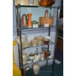 Five Tier Metal & Glass Shelf Unit