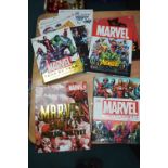 Six Marvel Hardback Books and Guide plus Sticker B