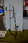 Two Reproduction Wrought Iron Candle Stands