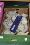 Pottery Part Tea Sets plus Aynsley Cake Knife, etc