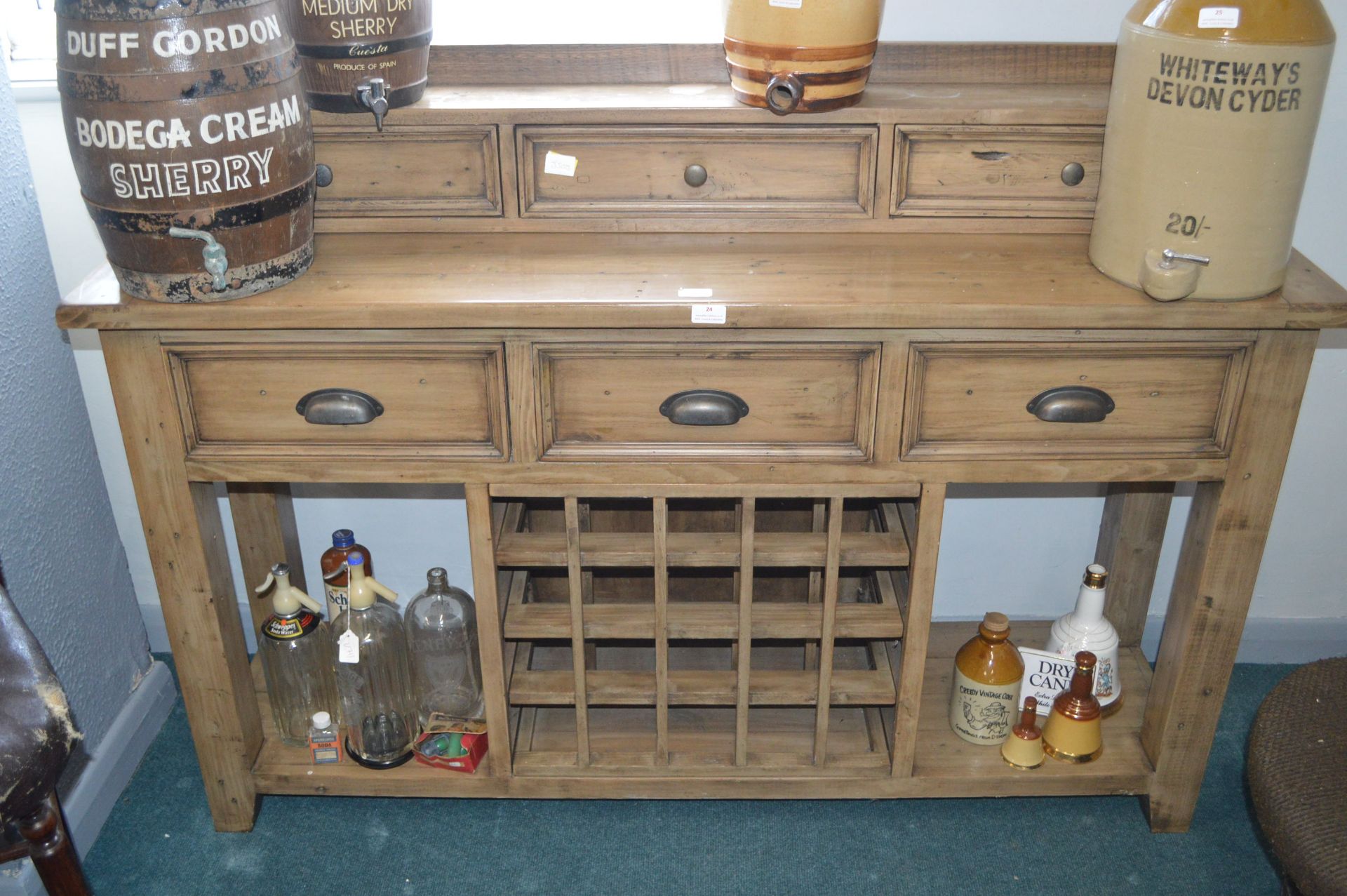 *Kitchen Dresser Unit with Wine Rack and Six Drawers
