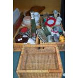 Baskets of Pottery and Household Goods etc.