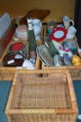 Baskets of Pottery and Household Goods etc.
