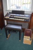 Hammond Organ with Stool and Music Manuals