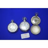 Two Pocket Watches and a Pocket Compass