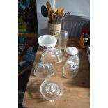 Glass Jelly Moulds and Kitchen Utensils, etc.