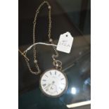 Silver Pocket Watch (AF) and Hallmarked Silver Albert