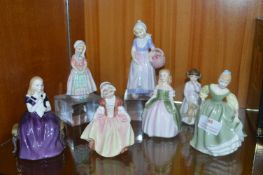 Seven Small Figurines by Royal Doulton