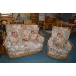 Ercol Two Seat Sofa and Armchair