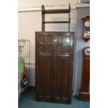 1950's Dark Oak Wall Wardrobe and Small Oak Shelve