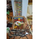 Toy Typewriter, Meccano, Vintage Christmas Lights,