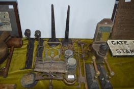Metal Collectibles; Mouse Traps, Lamps, Fire Dogs,