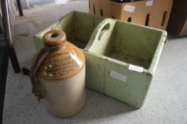 Painted Pine Caddy plus Scunthorpe Stoneware Jar