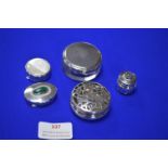 Five Sterling Silver Pill Boxes etc.