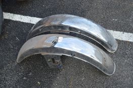 Two Chrome Vehicle Mudguards