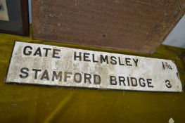 Vintage Road Sign - Gate Helmsley, Stamford Bridge
