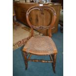 Carved Victorian Chair with Woven Seat