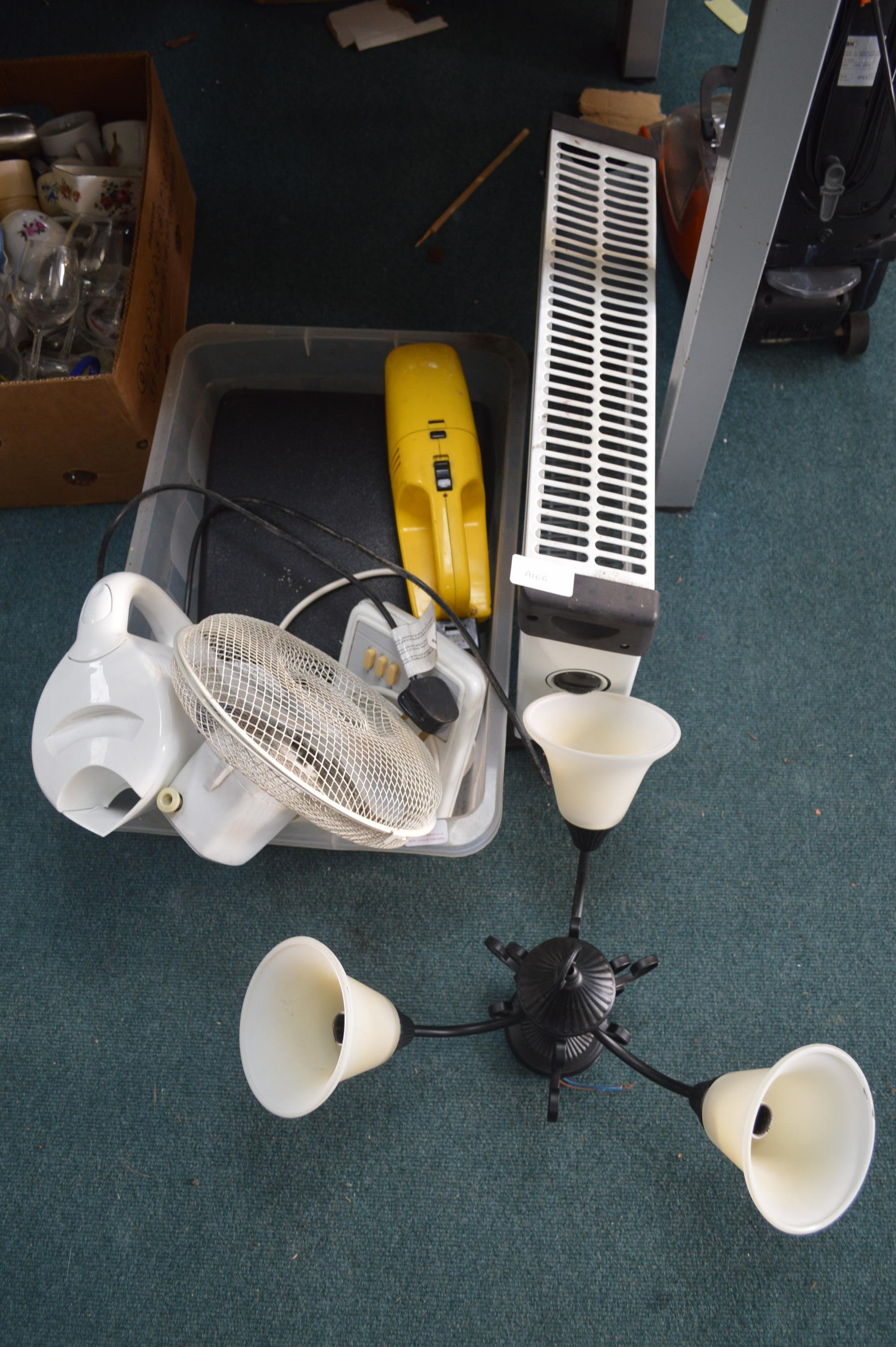 Electrical Items; Fans, Light Fitting, Heater, etc