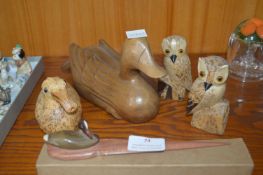 Duck and Owl Figures