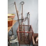 Metal Basket and Contents of Shooting Stick, Walki