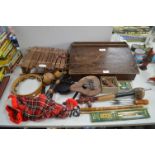 Child's Desk and a Musical Instruments, Toy Bagpip