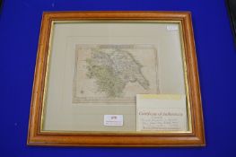 Original 1812 Map of Yorkshire by James Wallace