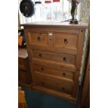 Solid Pine Two over Three Chest of Drawers