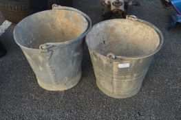 Two Galvanised Buckets
