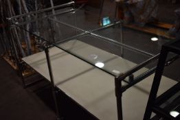 *Glass Table on Chrome Pipework Frame with Undersh