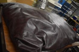 *Large Brown Leatherette Beanbag 110x80cm