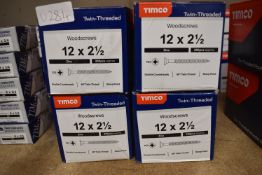*4x ~200 Timco 2x2.5 Twin Threaded Wood Screws