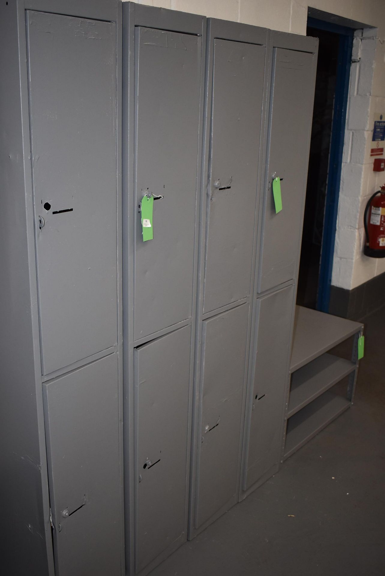 *Four Banks of Double Lockers and a Dexion Shelving Unit