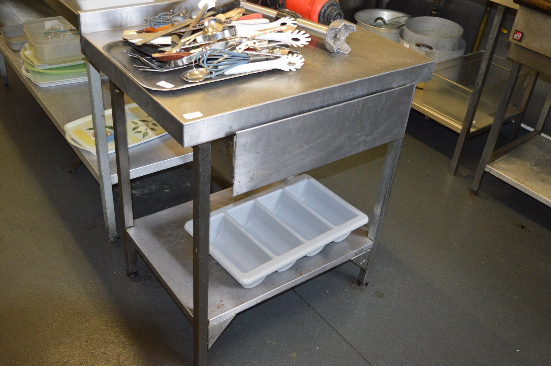 *Stainless Steel Preparation Table with Undershelf and Compartment
