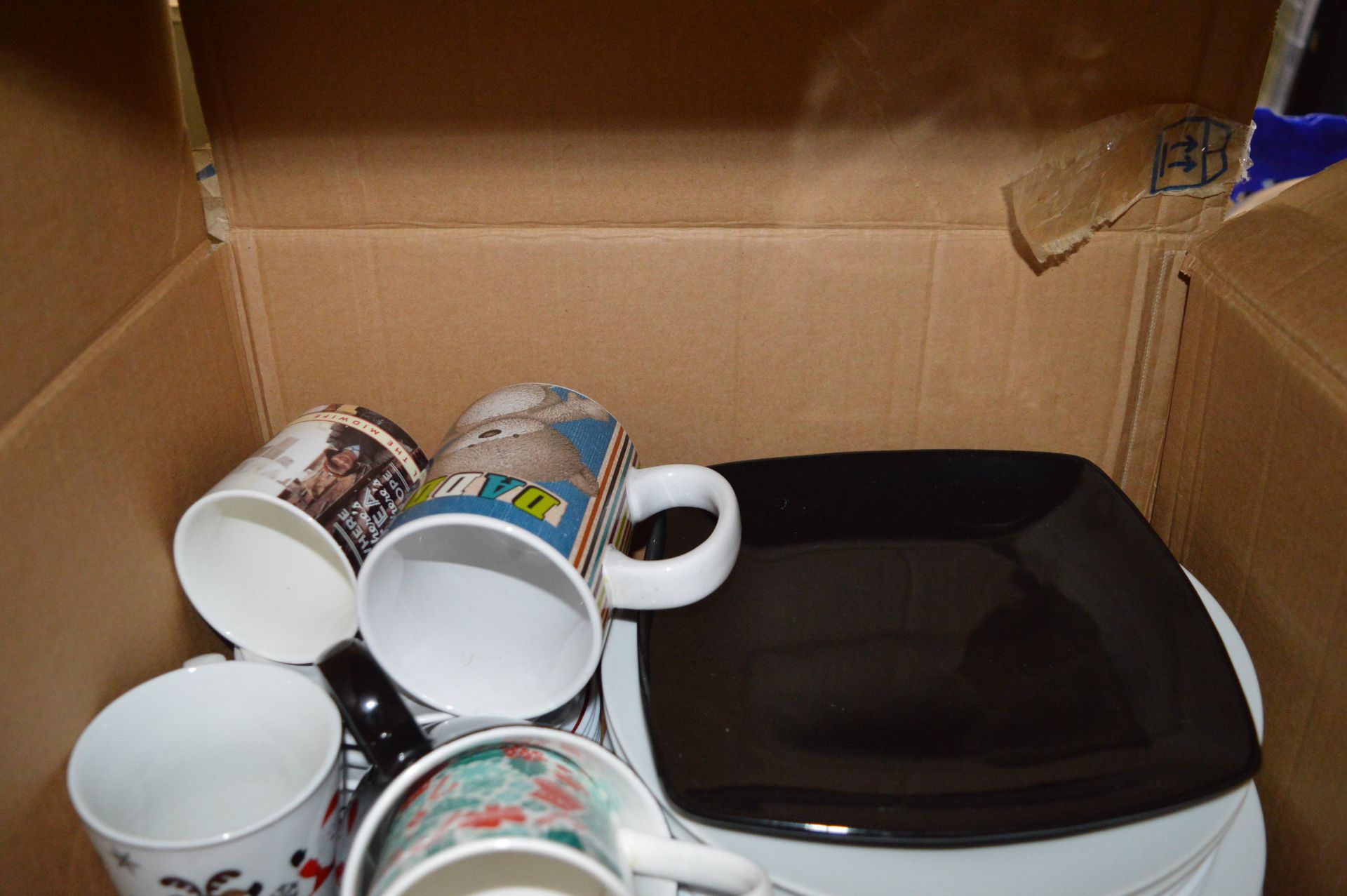 Box of Assorted Mugs and Plates