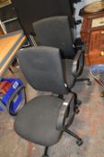 *Two Black Gas-Lift Swivel Office Chairs