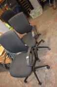 *Two Black Gas-Lift Swivel Office Chairs