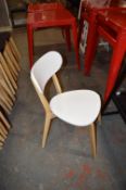*Four Lightwood Side Chairs with White Painted Sea
