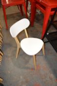 *Four Lightwood Side Chairs with White Painted Sea
