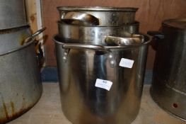 *Three Stainless Steel Pots