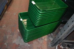 *13 60cm Long Green Trays and 10 45cm Green Trays