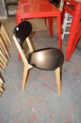 *Four Lightwood Side Chairs with Black Painted Sea