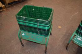 *Green Basket Holder on Wheels and 15 Baskets