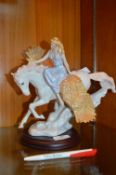 Franklin Mint Porcelain Figurine - Athena & Pegasu