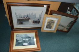 Framed Jack Rigg Hull Dock Print plus Three Others