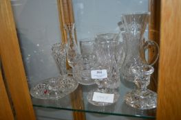 Cut Glass Lead Crystal Vases, Candlesticks, etc.