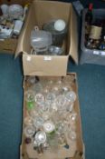 Two Boxes of Glassware and Pottery etc.