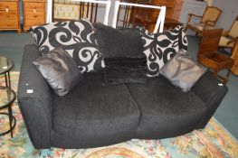 Black Two Seat Sofa plus Cushions