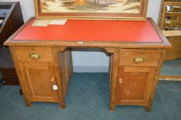 Reed Leather Topped Vintage Oak Desk
