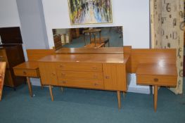 Schreiber Retro Style Bedhead and Dressing Table w