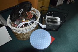 Baskets of Household Goods, Toasters, etc.